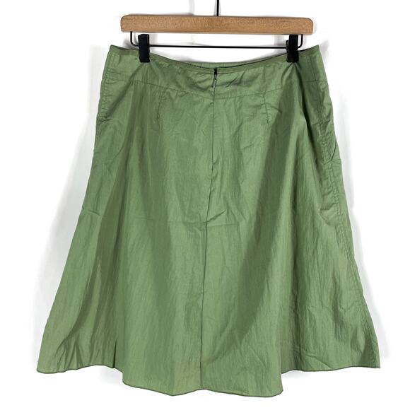 Magaschoni Skirt Pleated Green Pockets A-Line Zip Y2K Retro 90s Sz L - Picture 4 of 5